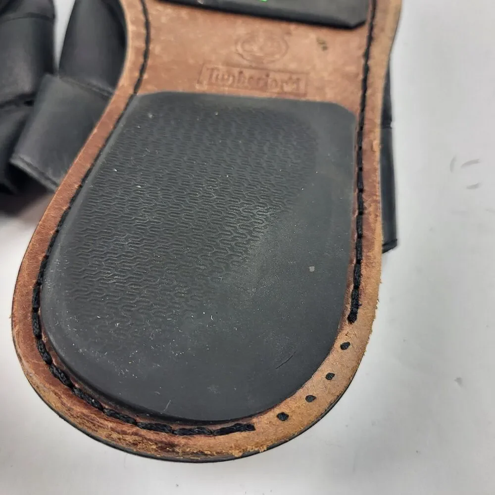 Vintage Timberland Smart Leather Slide Sandals Slip On Men's Size 12M Black